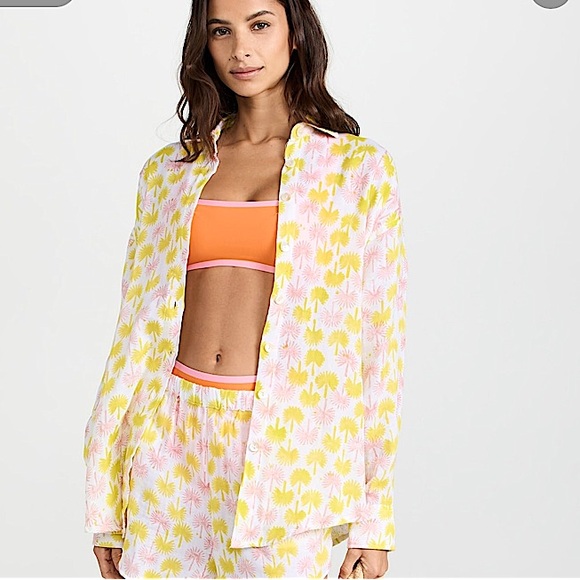 MAREA Tops - Marea Apres Beach cotton gauze button down shirt in golden hour XL